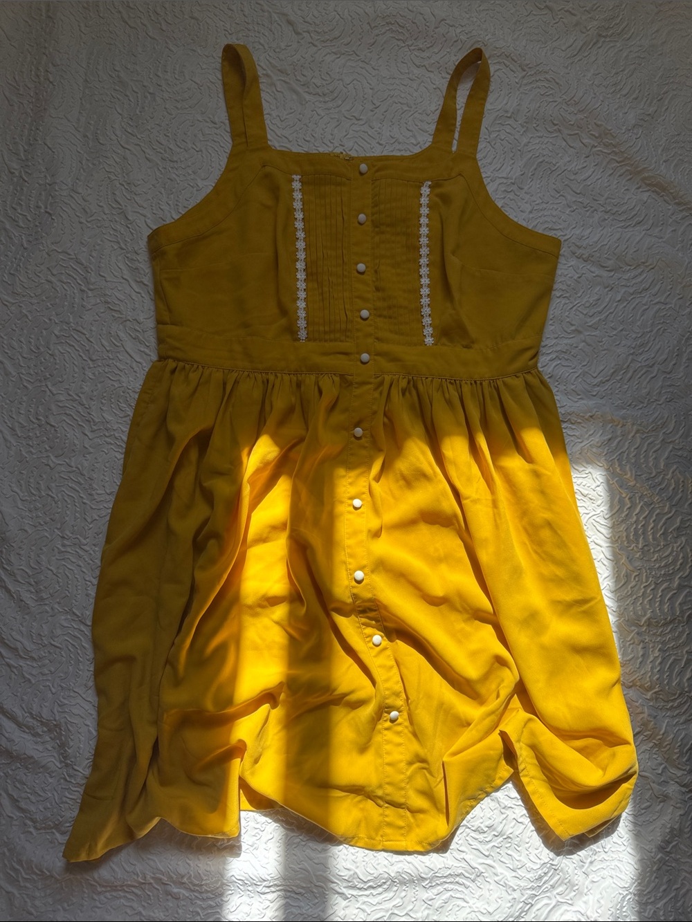 Womans' Yellow Button-Front Sundress